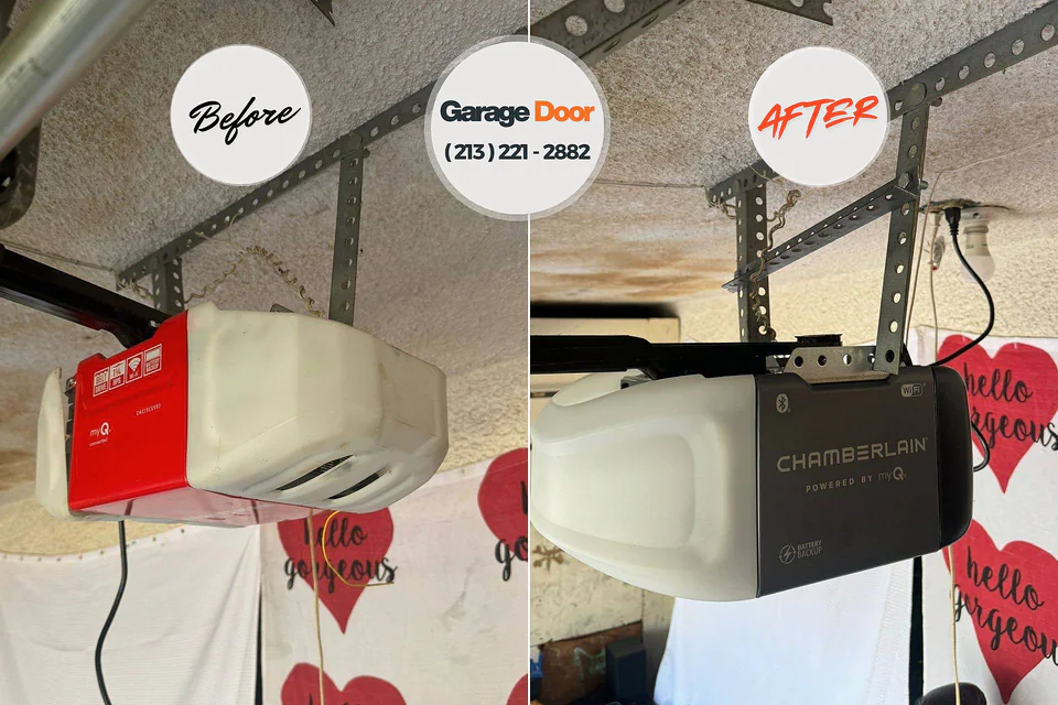 Before and after: garage door repair Corona de Tucson, AZ